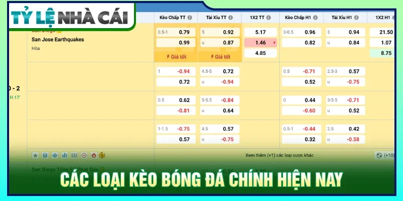 Các loại kèo bóng đá được người chơi chuộng hiện nay