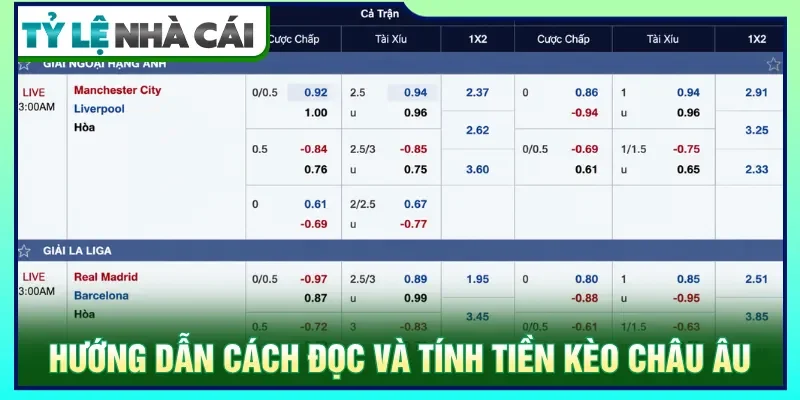 Hình thức kèo 1X2 có cách tính thắng thua riêng cần nắm rõ
