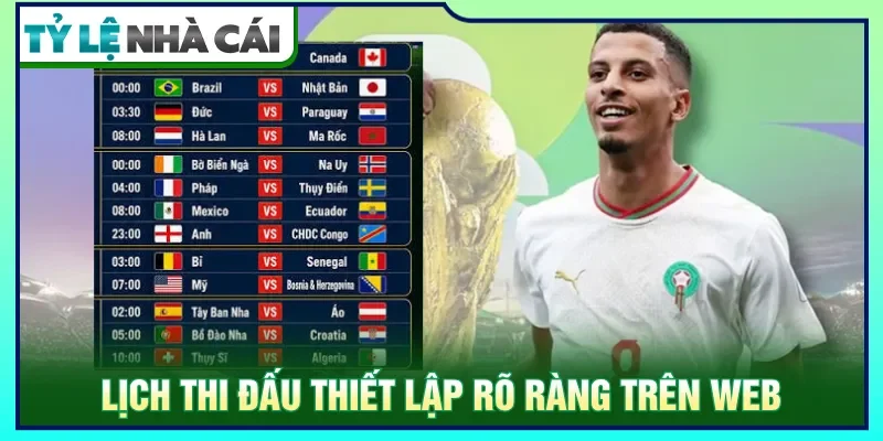 Lịch thi đấu giúp thiết lập quá trình theo dõi hiệu quả