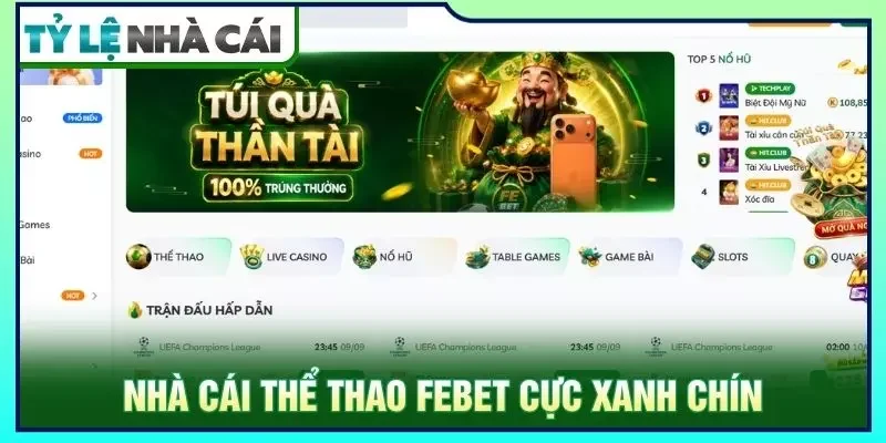 Nhà cái thể thao FEBET cực xanh chín